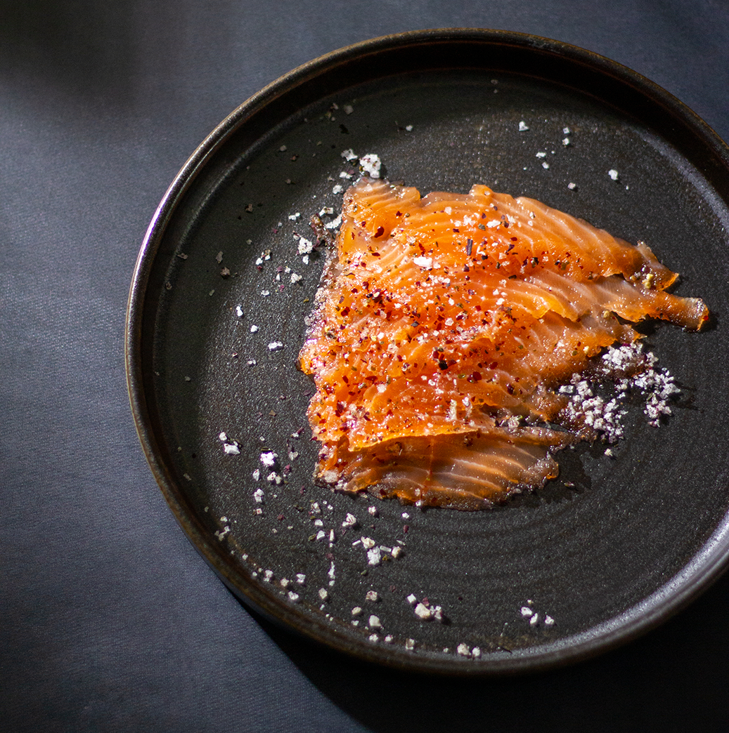 Cured salmon made with Saltverk Seaweed Salt
