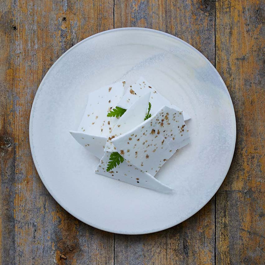 Chocolate mousse with Saltverk Licorice Salt meringue