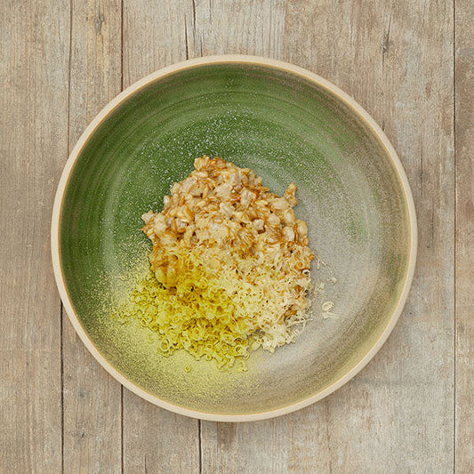 Barley with seeds, oats and cheese, with Saltverk sea salt
