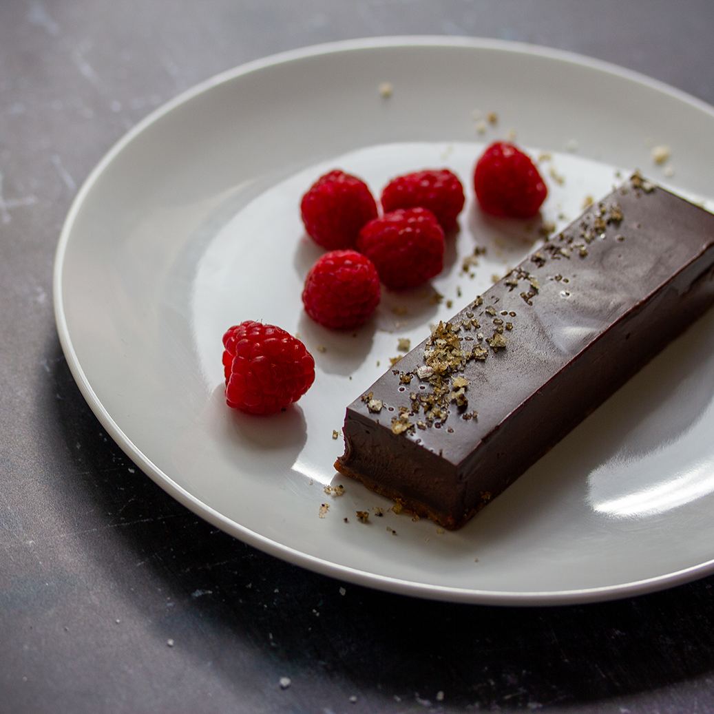 Chocolate tart finished with Saltverk sea salt