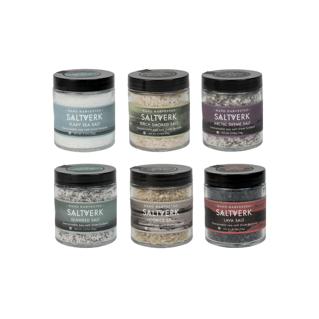 All six Saltverk Icelandic sea salts
